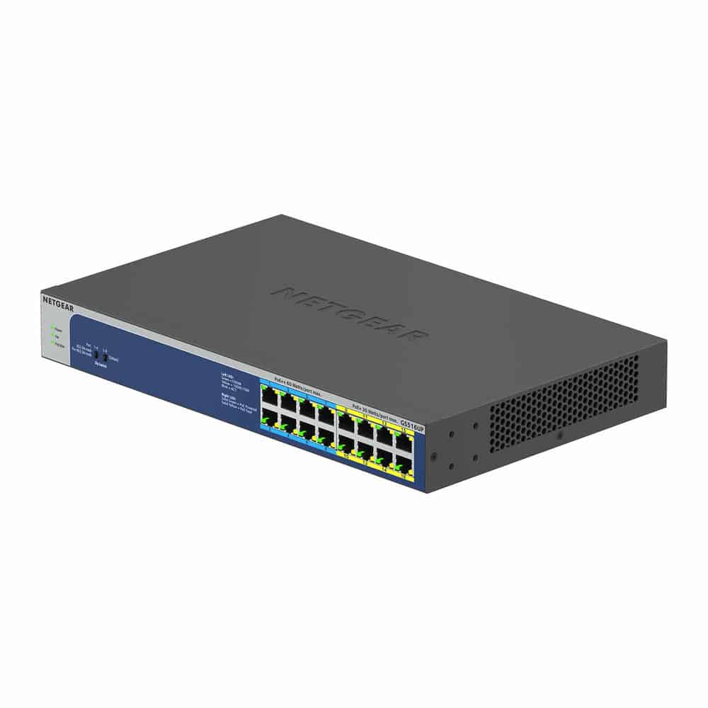 (image for) NETGEAR GS516UP 16 Port Gigabit Unmanaged PoE Switch
